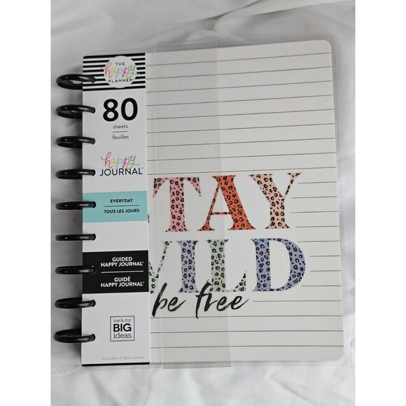 The Happy Planner Other - The Happy Planner Everyday‎ Guided Journal 80 Sheets Stay Wild Be Free Classic
